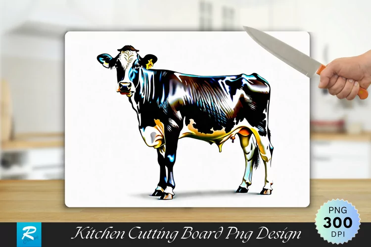Holstein Friesian Cow Cutting Board Sublimation Design