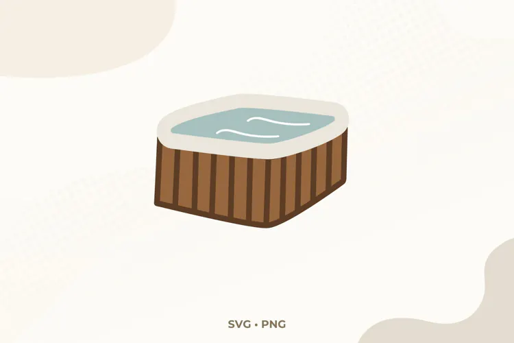 Hot Tub SVG & PNG, Jacuzzi Spa Clipart Cut File for Cricut