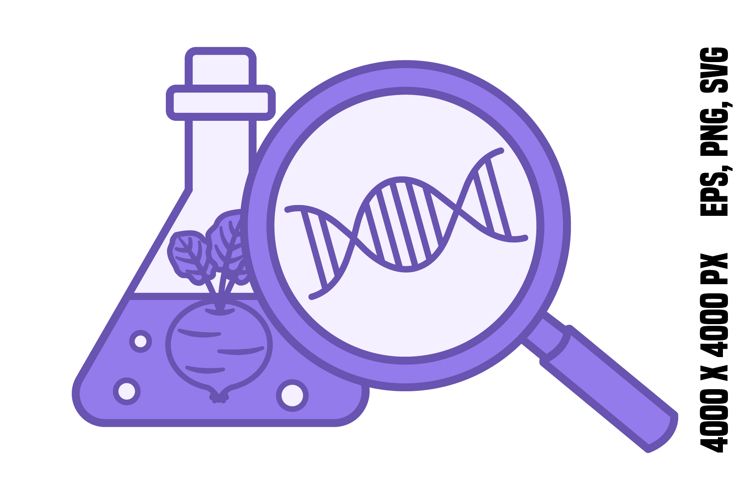 Purple Plant DNA Lab Research Icon