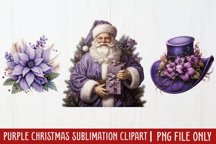 Purple Christmas Sublimation clipart