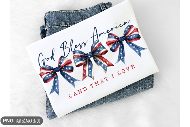 God Bless America PNG | Patriotic Coquette PNG | 4th Of July