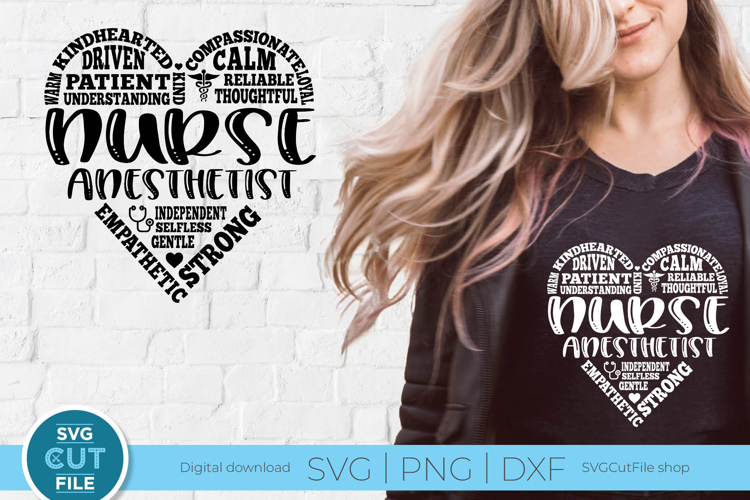 Nurse Anesthetist svg with Heart - CRNA nurse anesthetist