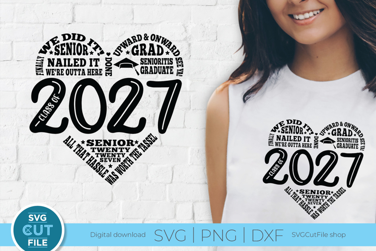 Class of 2027 svg, cute 2027 grad svg, 2027 graduate seniors