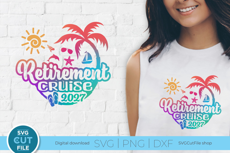 2027 Retirement Cruise svg - Tropical Beach vacation trip