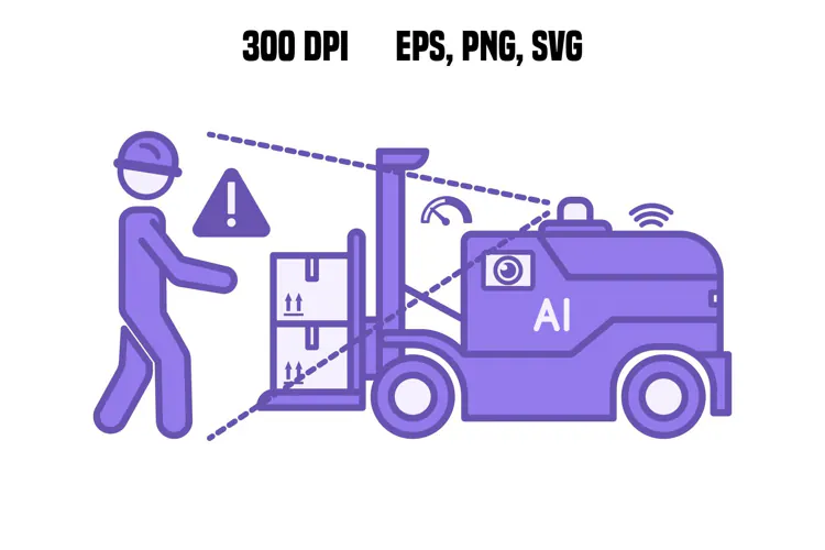 Purple Collision Detection Sensor Icon