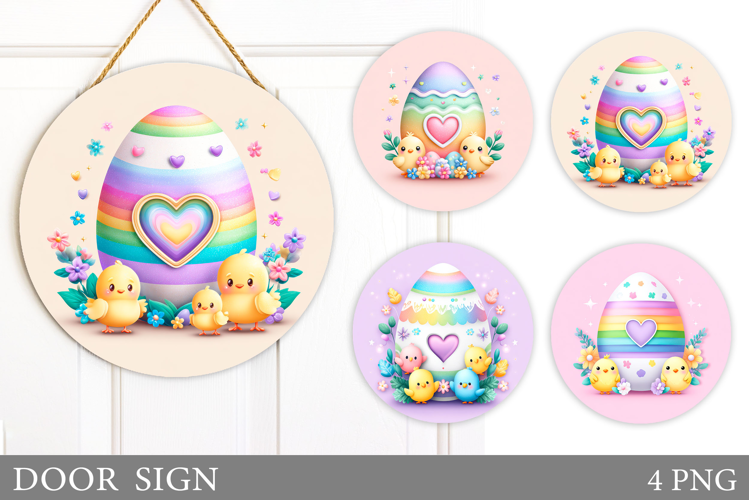 Easter Chick Door Sign Design. Easter Door Sign Sublimation