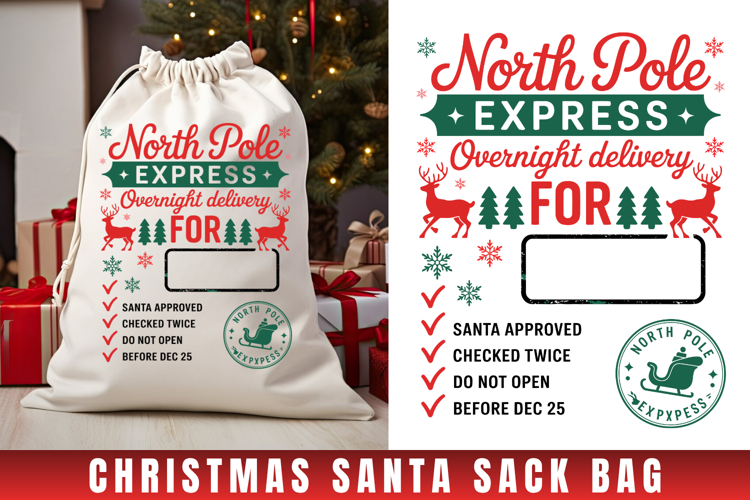 North Pole SVG| Christmas Gift Bag