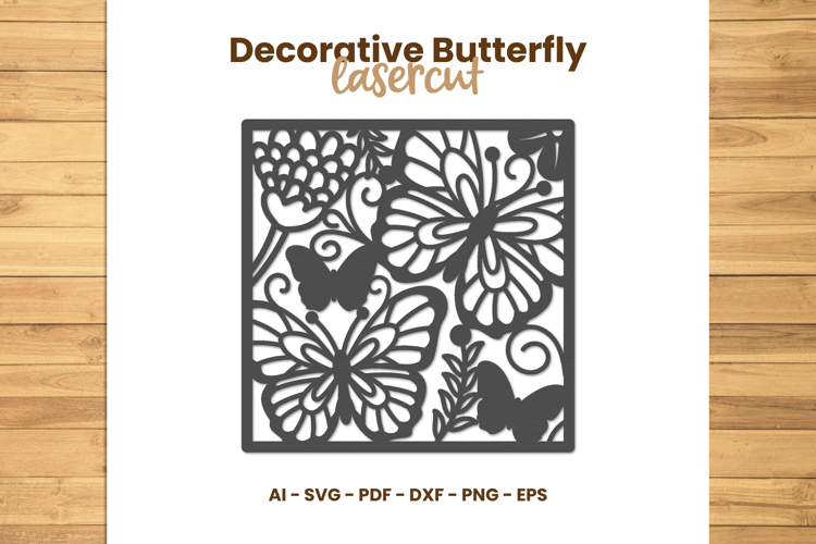Decorative Butterfly Lasercut - Lasercut Template
