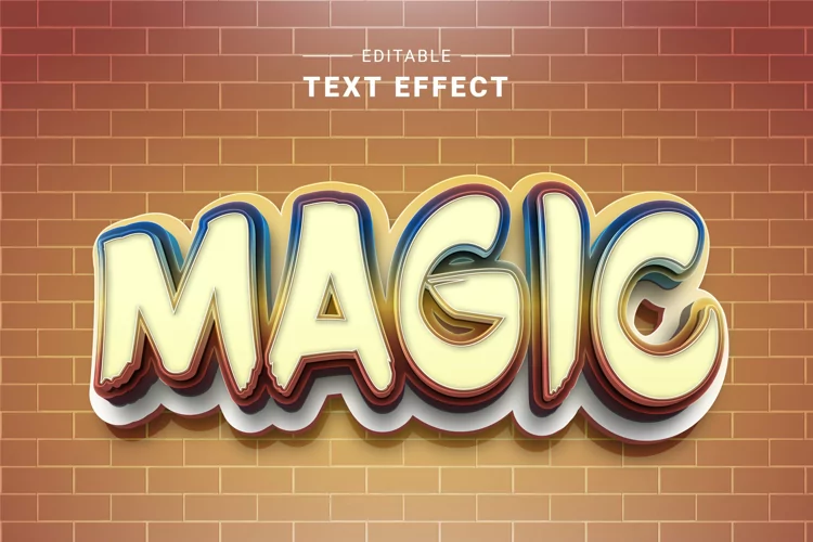 Editable Text Effect for Illustrator. Vector Graphic styles