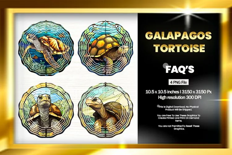 Galapagos Tortoise Wind Spinner Sublimation - 04 Variations
