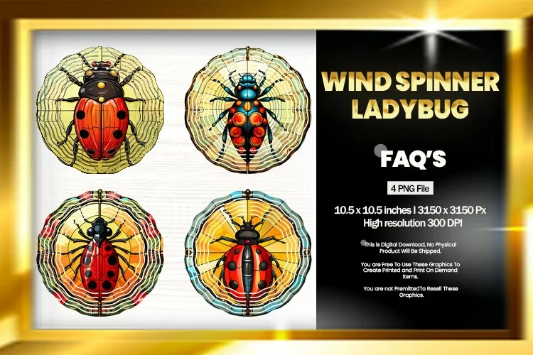 Ladybug Wind Spinner Sublimation - 04 Variations