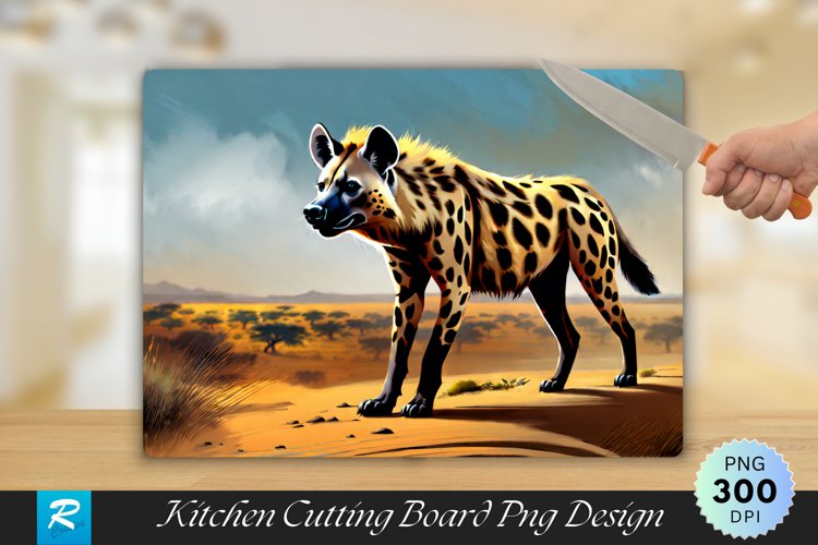 Hyena Background Cutting Board Sublimation Design example image 1
