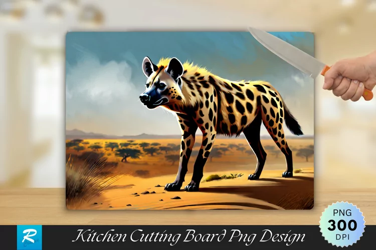 Hyena Background Cutting Board Sublimation Design