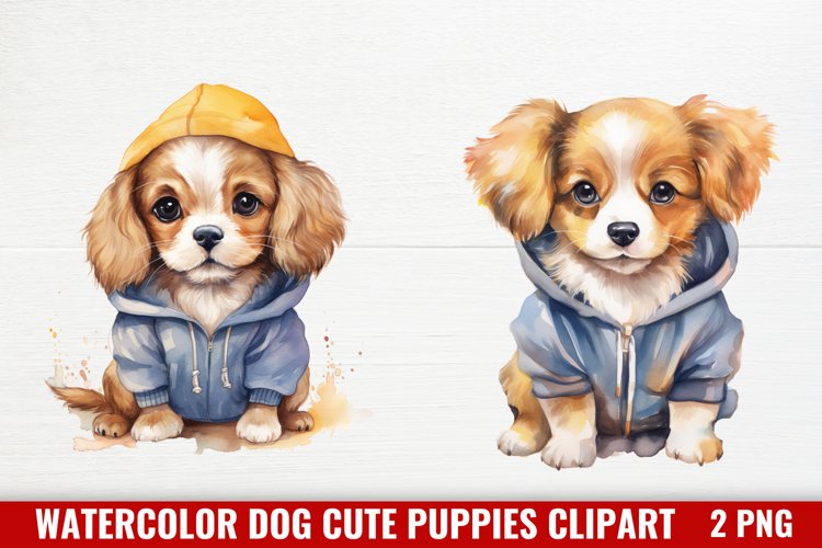 Watercolor Dog Cute Puppies Clipart, Cute Baby Dog