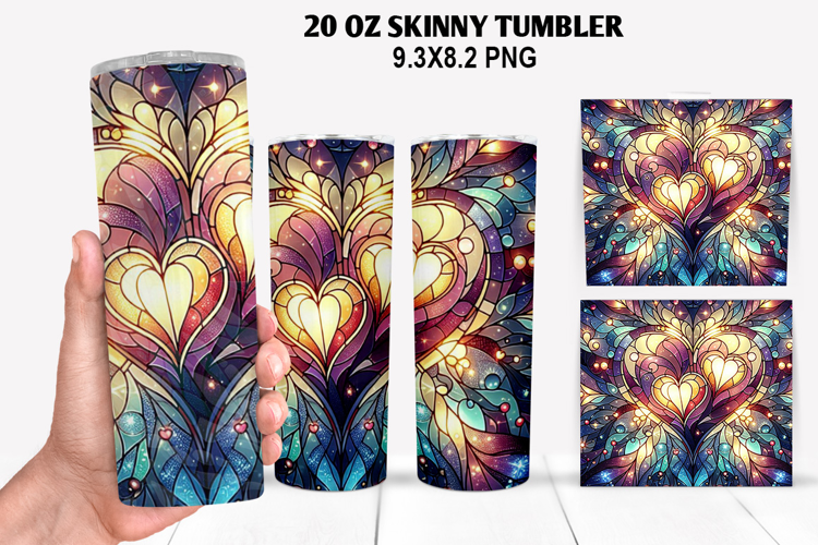 Valentine Skinny Tumbler 20oz Wrap Design, Valentine Tumbler
