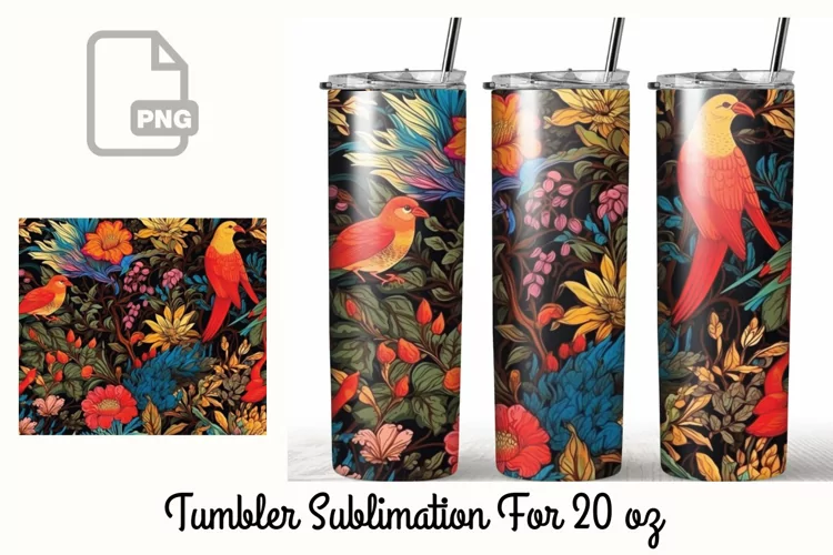 Boho rustic with birds Tumbler Wrap Sublimation