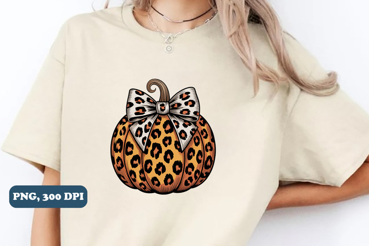 Leopard Pumpkin Png, Preppy Ghost Boo PNG example image 1