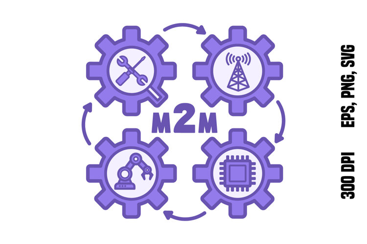Purple Machine to Machine Icon example image 1