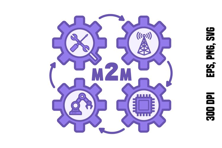 Purple Machine to Machine Icon