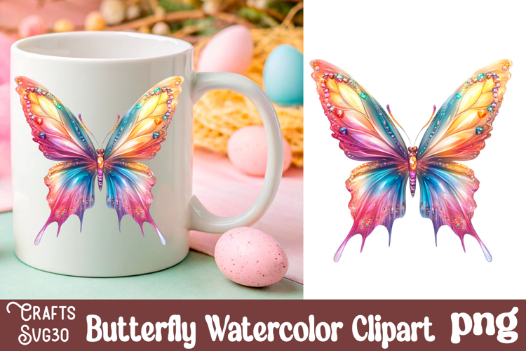 Watercolor Butterfly Clipart Image 19