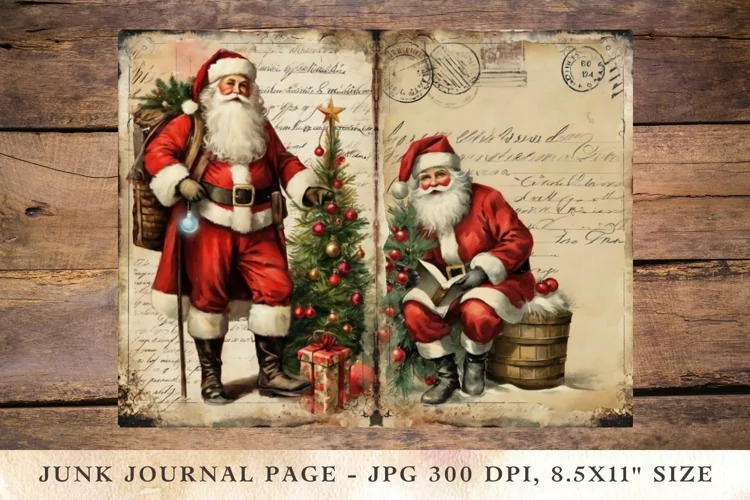 Printable Junk Journal Pages santa claus 2