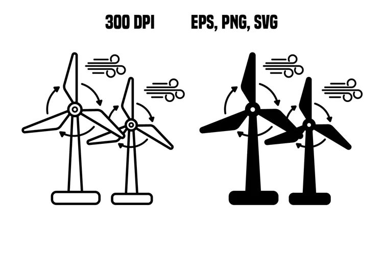 Wind Turbine Tower Icons