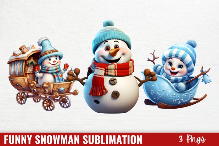 Funny Snowman Sublimation Clipart, Funny Snowman Clipart