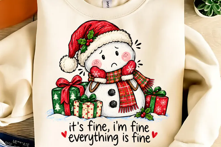It's Fine I'm Fine Everything is Fine PNG, Christmas PNG