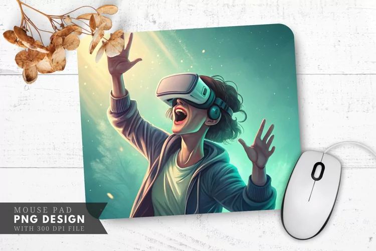 Virtual Reality Delight Mouse Pad PNG Design