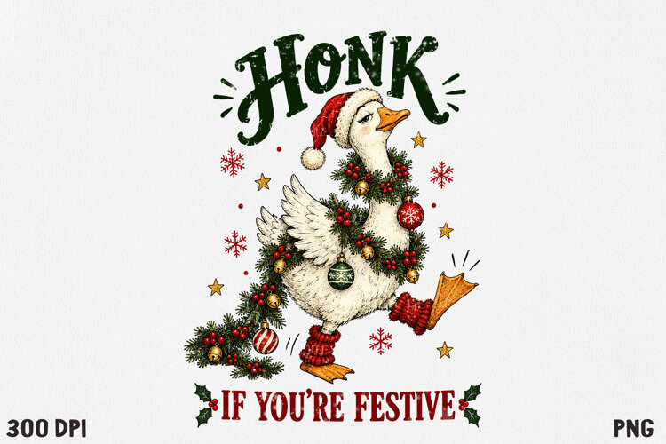 Christmas Clipart PNG, Festive Holiday Illustration. example image 1
