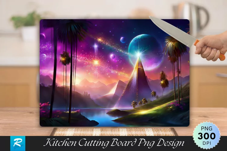 Shimmering Cutting Board Sublimation Design