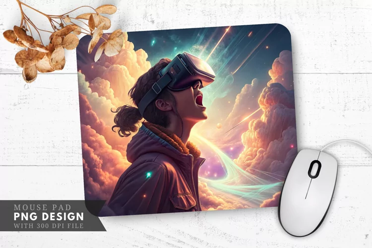 Virtual Reality Adventure Mouse Pad PNG Design