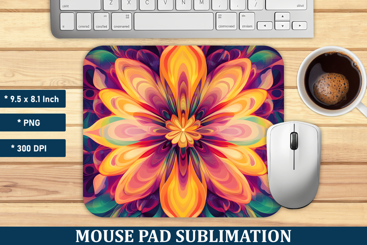 Psychedelic Flower Mouse Pad | Mouse Pad Sublimation