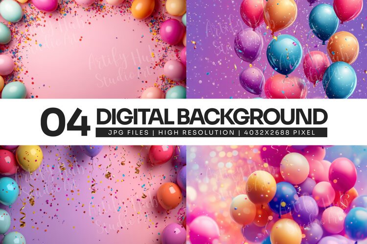 Colorful Balloon Celebration Background example image 1