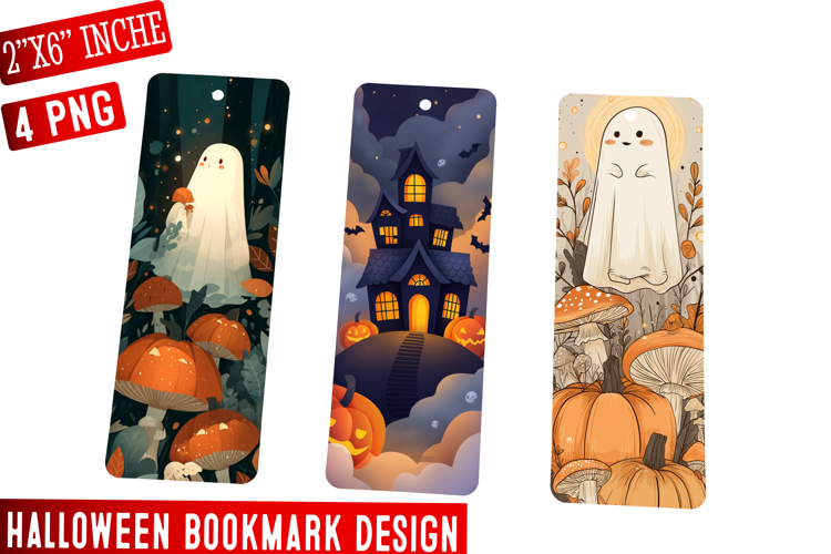 Halloween Bookmark Collection | 2x6 PNG Printable ,Halloween