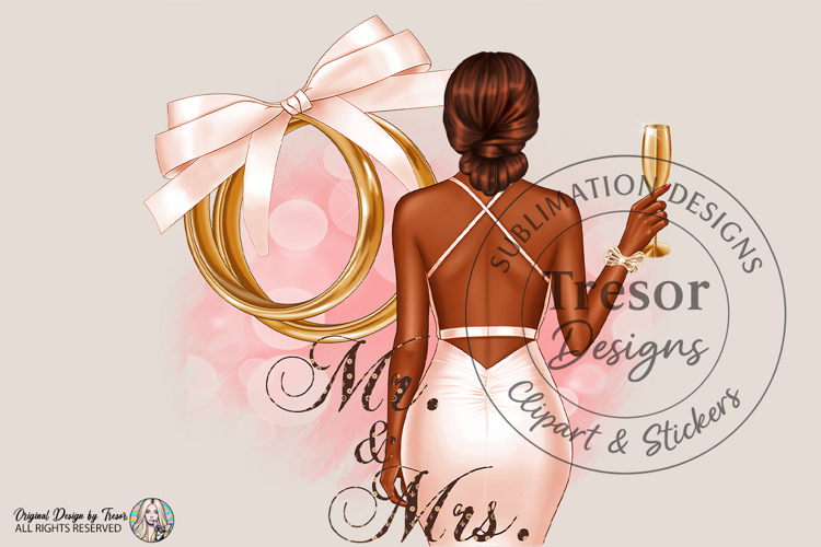 Mr And Mrs Bun Bride PNG Wedding Shirt Design Sublimation