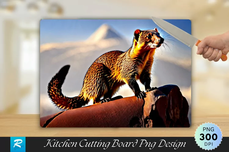 Mongoose Background Cutting Board Sublimation Design