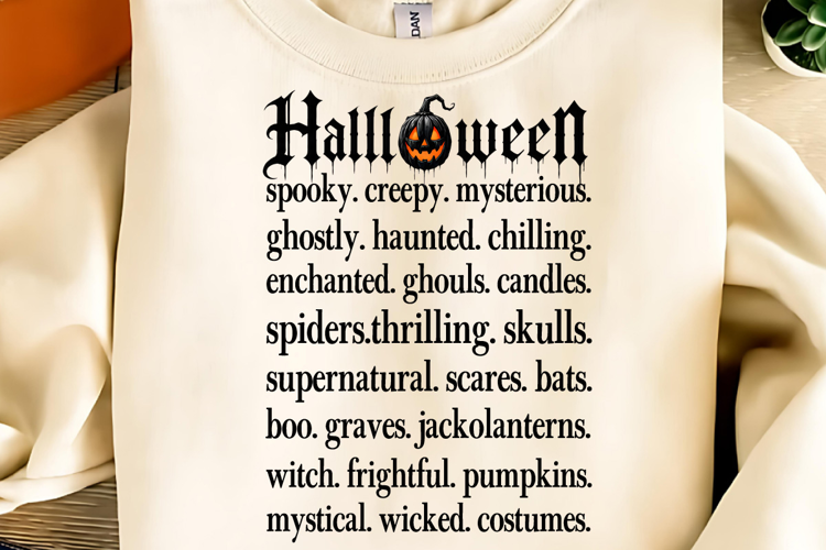 Halloween Words PNG, Halloween Definition Print PNG, Spooky