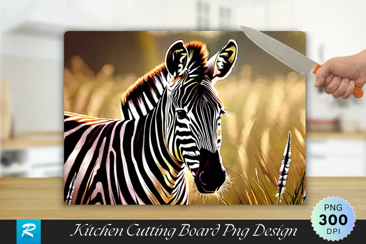 Zebra is Standing in a Field Cutting Board Design