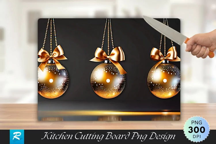 Hanging Balls Cutting Board Sublimation Design