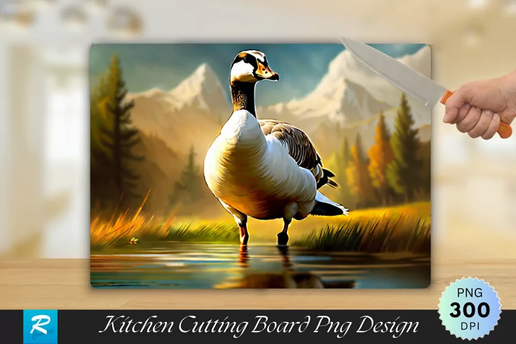 Goose Background Cutting Board Sublimation Design