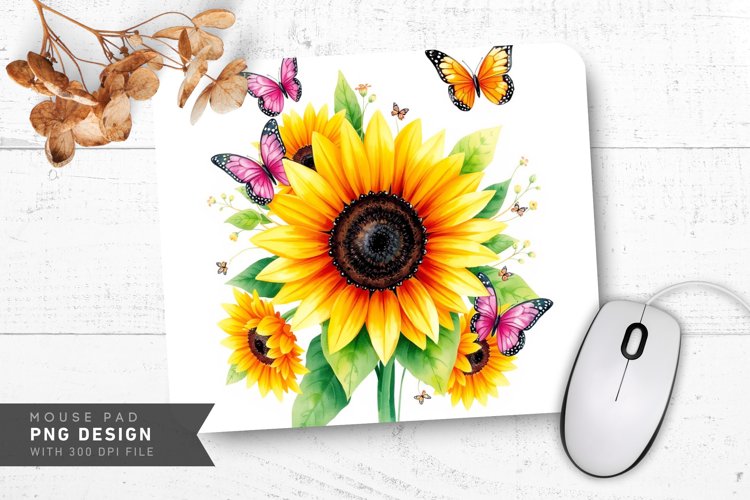 Rustic Blossom Field Mouse Pad PNG Design