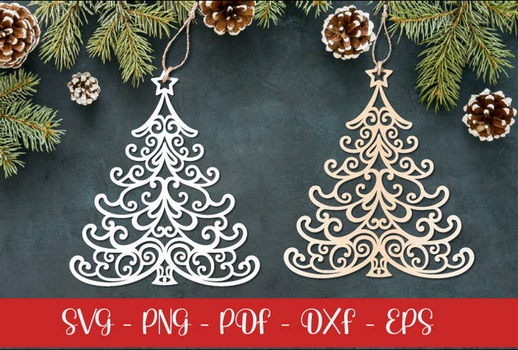 Christmas tree laser SVG PNG| Christmas ornament