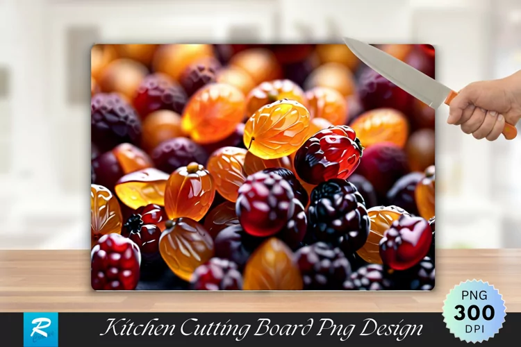 Fresh Raisins Cutting Board Sublimation Design