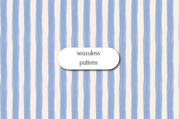 Blue Hand Painted Stripe Seamless Pattern