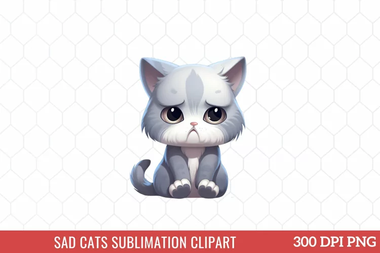 Sad Cats Sublimation Clipart