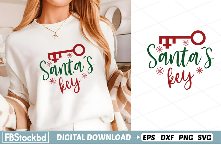 Santas key SVG, Christmas SVG Design, Christmas