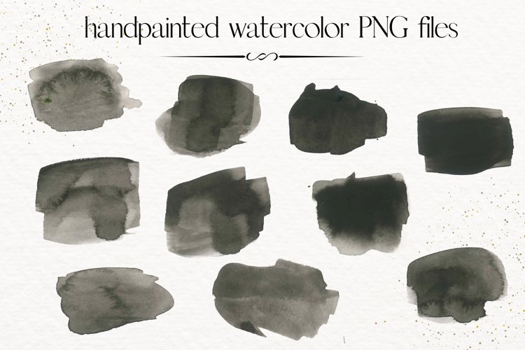 Black Watercolor splash clipart example image 1