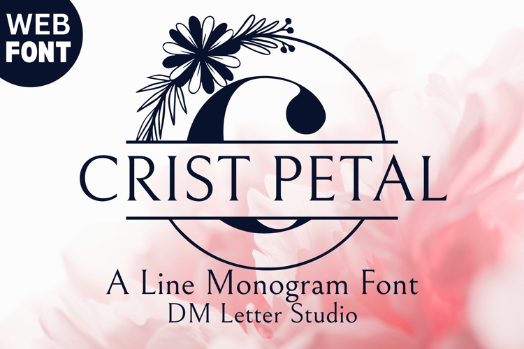 Crest Petal Split Monogram - Elegant Floral Split Monogram