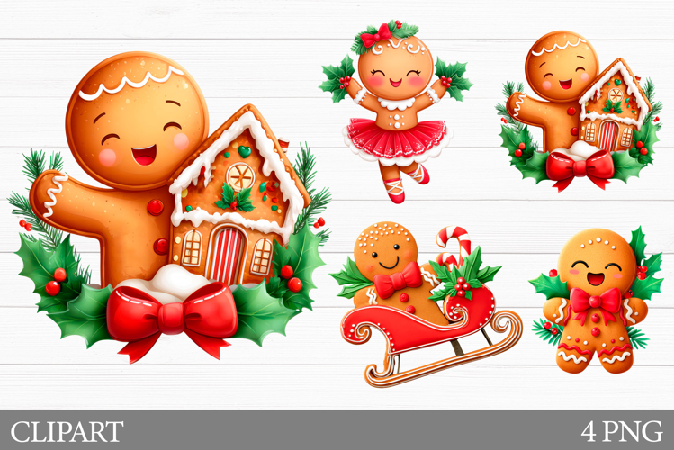 Christmas Gingerbread Clipart. Christmas Clipart
